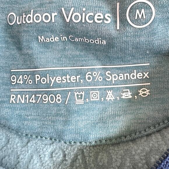 Outdoor Voices Womens 1/4 Zip Pullover Jacket Size M Fleece Line Active Green - Picture 8 of 9